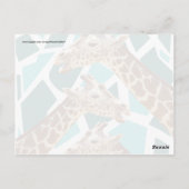 Funky Giraffe print Blauwgroen blauw dierenpatroon Briefkaart (Achterkant)