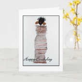 Funky Girl Happy Birthday Wenskaart Kaart (Gele Bloem)