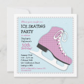 Funky Girl Ice Skating Birthday Party Invitation Kaart (Voorkant)