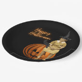 Funky  Girl Witch Halloween Papieren Bordje (Gekanteld)