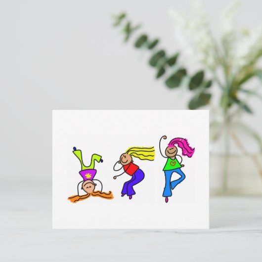 Funky Girls Briefkaart (Staand voorkant)