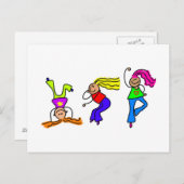 Funky Girls Briefkaart (Voorkant / Achterkant)