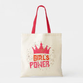 Funky Girls Power Crown Gold Stars Roze Rood Tote Bag (Achterkant)