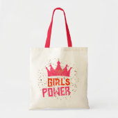Funky Girls Power Crown Gold Stars Roze Rood Tote Bag (Voorkant)