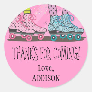 Funky Girls Roller Skating Favor Stickers