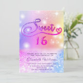 Funky Glam girly Colorful glitter script Kaart (Staand voorkant)