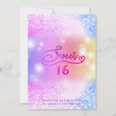 Funky Glam girly Colorful glitter script Kaart (Achterkant)