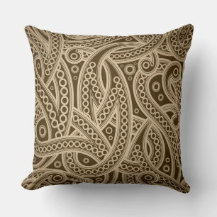 Funky Gold Abstract Paisley Pattern Sierkussen