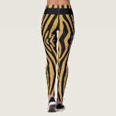FUNKY GOLD & BLACK ANIMAL PRINT STREEPPATROON LEGGINGS (Achterkant)