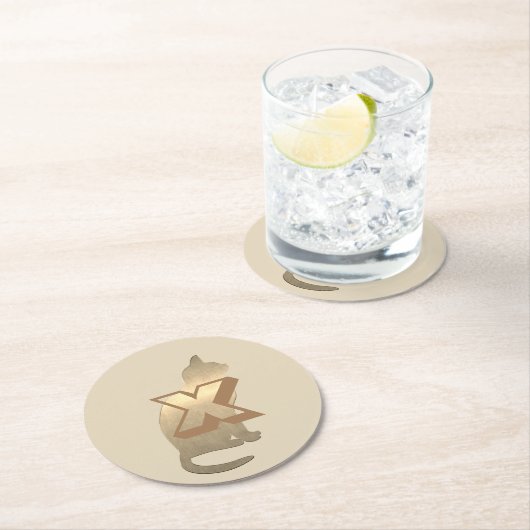 Funky Gold Cat Onderzetter (Insitu)