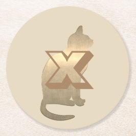 Funky Gold Cat Onderzetter