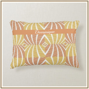 Funky Gold en White Tribal Pattern Accent Kussen