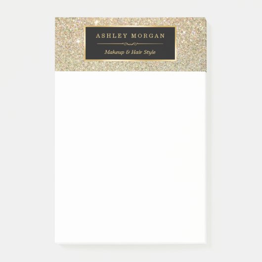 Funky Gold Glitter Sparkles Beautique Post-it® Notes (Voorkant)