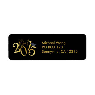Funky Gold Klasse van 2015 Afstuderen Etiket