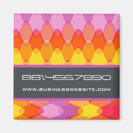 Funky Golven | Magneet van 01 * Geeloranje Paarse (Voorkant)