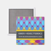 Funky Golven | Magneet van 02 * Blauwe Gele Paarse (Voorkant / Achterkant)