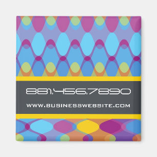 Funky Golven   Magneet van 02 * Blauwe Gele Paarse