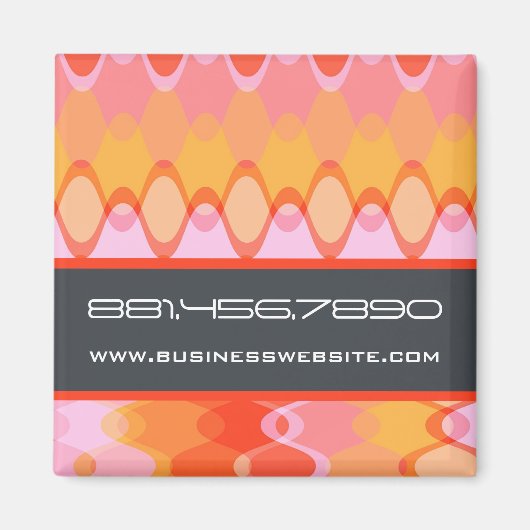 Funky Golven | Magneet van 03 * Roze Geeloranje | (Voorkant)