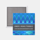 Funky Golven | Magneet van 04 * Blauwe Turkooise | (Voorkant / Achterkant)