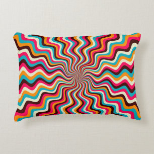 Funky golvende multicolored sunburst background ar accent kussen