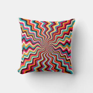 Funky golvende multicolored sunburst background ar kussen