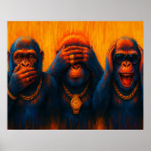 Funky Gorillas Trio — See No Evil Poster (Voorkant)