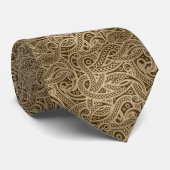 Funky gouden abstract paisleypatroon stropdas (Opgerold)