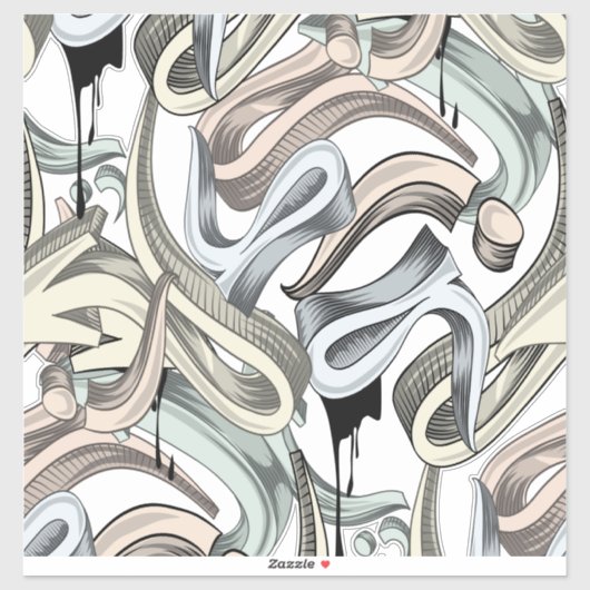 Funky Graffiti-gebogen pijlen Sticker (Vel)