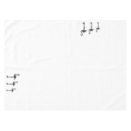 Funky Gray Flamingo Birds Pattern Tafelkleed (Voorkant (Horizontaal))