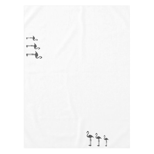 Funky Gray Flamingo Birds Pattern Tafelkleed (Voorkant)