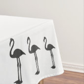 Funky Gray Flamingo Birds Pattern Tafelkleed (Voorbeeld)