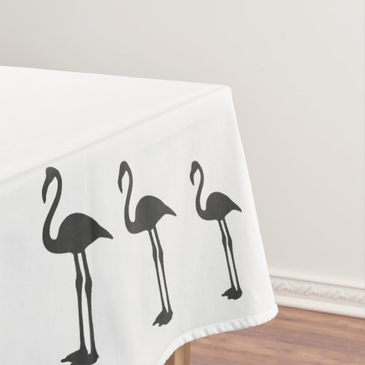 Funky Gray Flamingo Birds Pattern Tafelkleed (Voorbeeld)