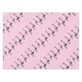 Funky Gray Pink Flamingo Birds Pattern Tafelkleed (Voorkant (Horizontaal))