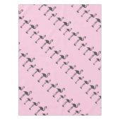 Funky Gray Pink Flamingo Birds Pattern Tafelkleed (Voorkant)