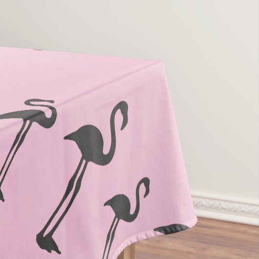 Funky Gray Pink Flamingo Birds Pattern Tafelkleed (Voorbeeld)
