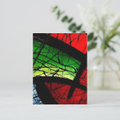 Funky Green Abstract Square Painting Briefkaart (Staand voorkant)