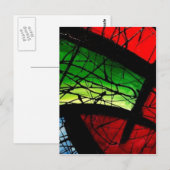 Funky Green Abstract Square Painting Briefkaart (Voorkant / Achterkant)