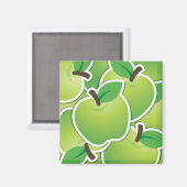 Funky green appels magneet (Voorkant / Achterkant)