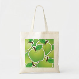 Funky green appels tote bag