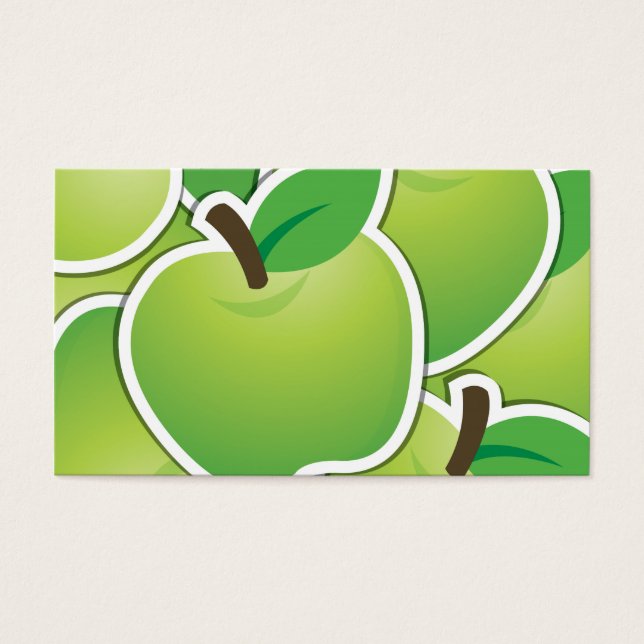Funky green appels visitekaartje (Voorkant)