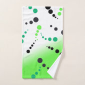 Funky Green Black Stippen Abstracte kunst Bad Handdoek (Handdoek)