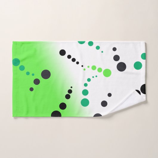 Funky Green Black Stippen Abstracte kunst Bad Handdoek (Handdoek)
