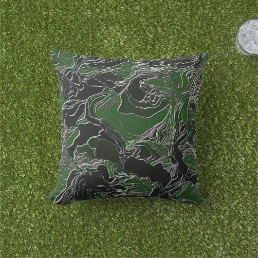 Funky Green Camo Buitenkussen (Gras)