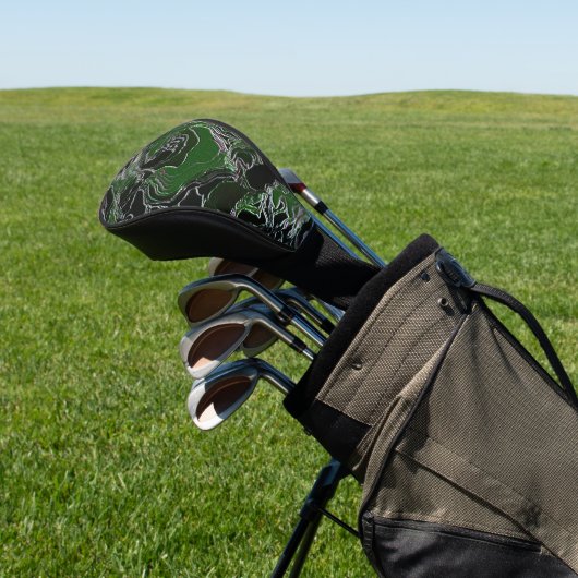 Funky Green Camo Golfheadcover (Insitu)