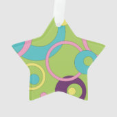 Funky Green Circles Acrylornament Ornament (achterkant)