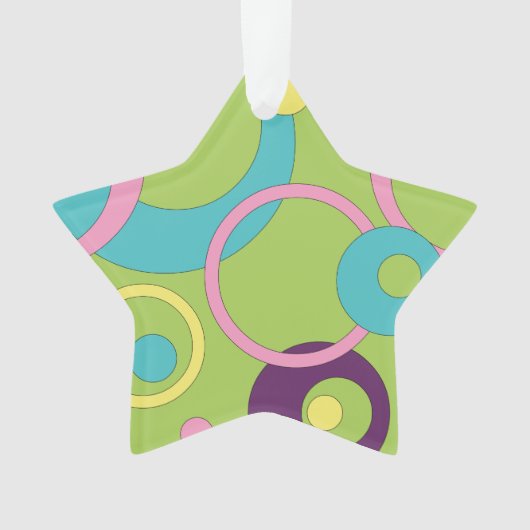 Funky Green Circles Acrylornament Ornament (voorkant)