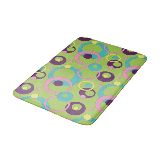 Funky Green Circles Bath Mat (Gekanteld)