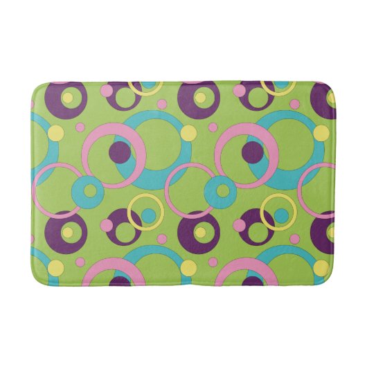 Funky Green Circles Bath Mat (Voorkant)