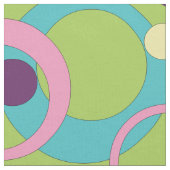 Funky Green Circles Fabric Stof (Close Up)
