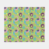 Funky Green Circles Fleece Deken (Voorkant (Horizontaal))